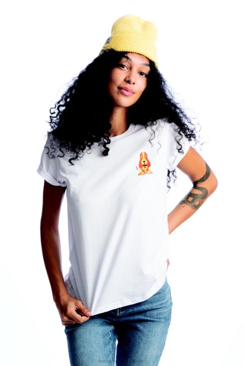 тениски | Hush Puppies HTLHD238 Жени модерна графична тениска с басет хаунд бяло