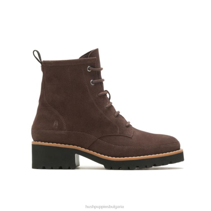 зареждане | Hush Puppies HTLHD174 Жени дантелен ботуш amelia тъмнокафяв велур