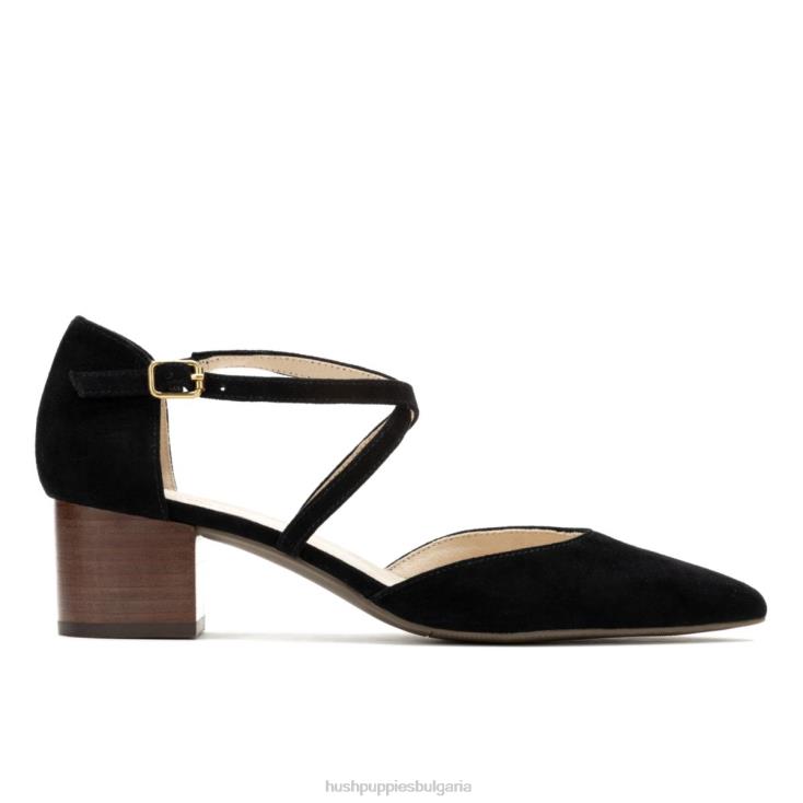 токчета | Hush Puppies HTLHD100 Жени кръстосана помпа sofie смел черен велур
