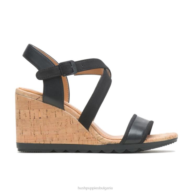 токчета | Hush Puppies HTLHD106 Жени сандал с каишка пекинез смела черна кожа
