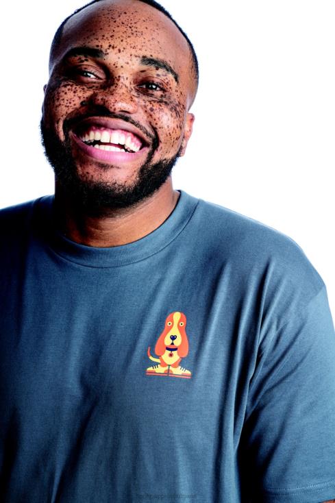 тениски | Hush Puppies HTLHD365 мъже модерна графична тениска с басет хаунд тъмносин